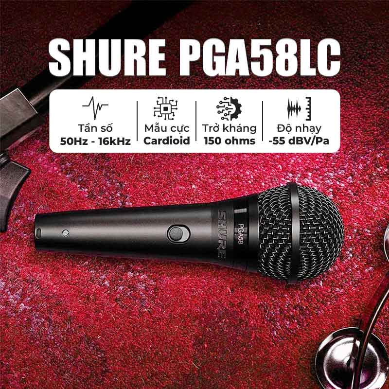 Micro Shure PGA58LC (Hãng không kèm dây mic)-6