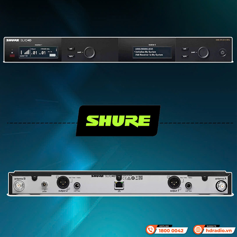 Bộ thu và phát kèm micro không dây Shure SLXD24DA/B58-H57