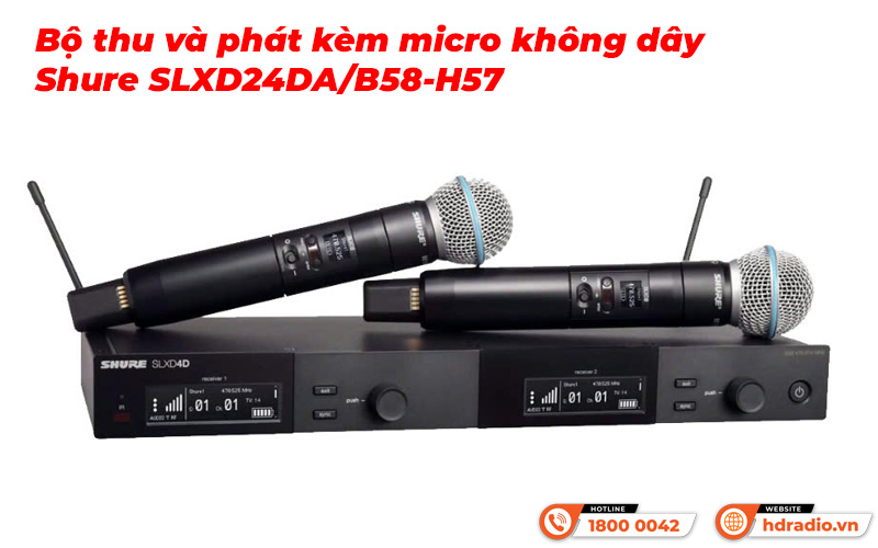Bộ thu và phát kèm micro không dây Shure SLXD24DA/B58-H57