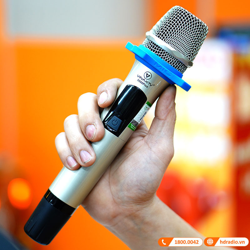 Micro không dây VinaKTV S500 Plus, Cảm Biến Tự Ngắt, Có Khả Năng Dò Sóng Sạch-12