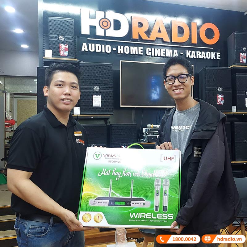 Micro không dây VinaKTV S500 Plus, Cảm Biến Tự Ngắt, Có Khả Năng Dò Sóng Sạch-15