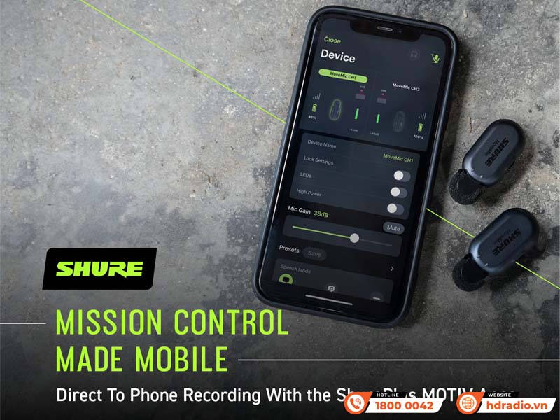Bộ thu âm Shure MoveMic Two Receiver Kit