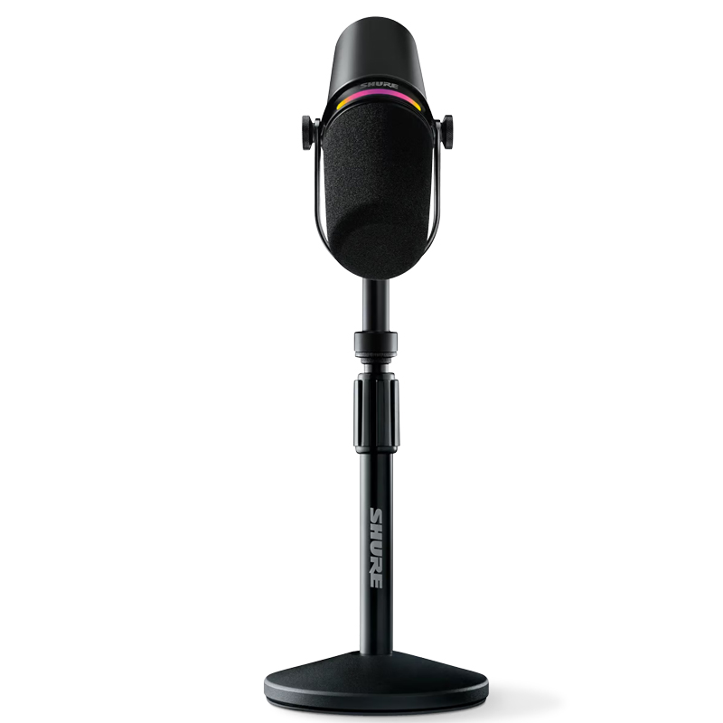 Bộ Micro Shure MV7+ Podcast Kit (BNDL) Đi kèm chân để bàn, Led đẹp, DSP, USB-C, XLR, AUX-2