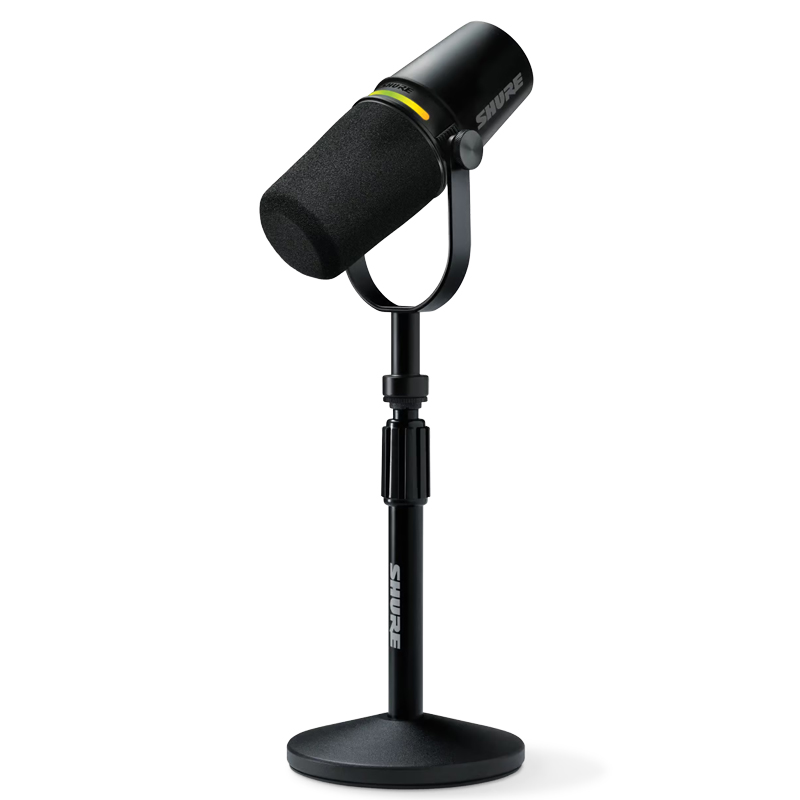 Bộ Micro Shure MV7+ Podcast Kit (BNDL) Đi kèm chân để bàn, Led đẹp, DSP, USB-C, XLR, AUX