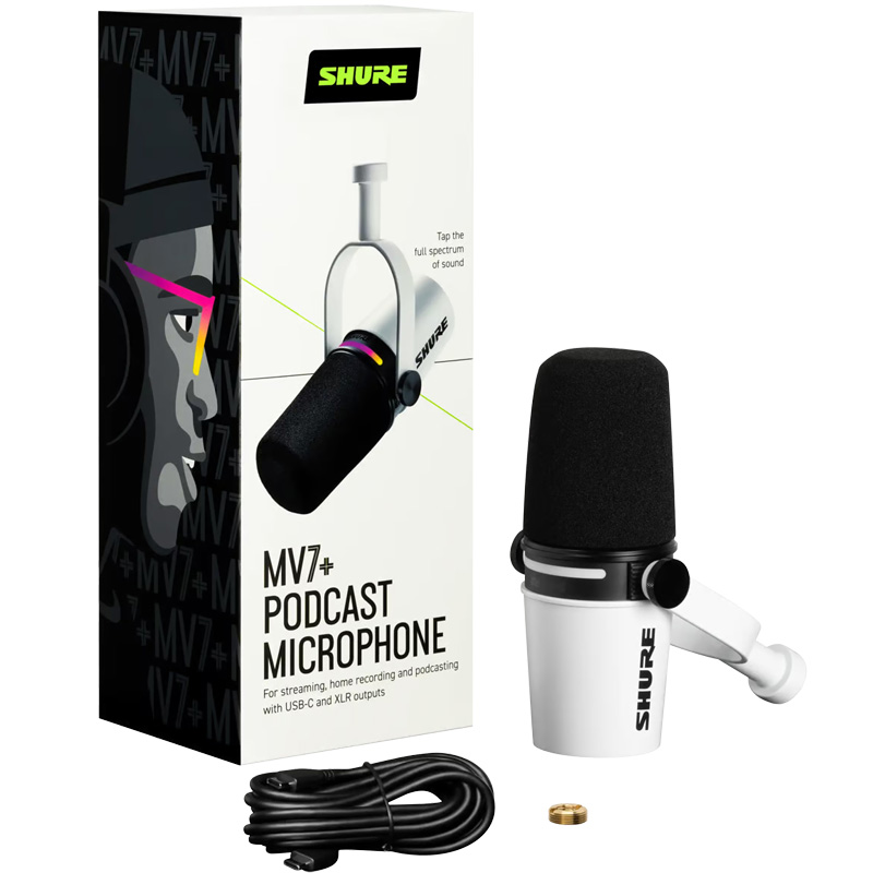 Micro Shure MV7+ (Plus) Led đẹp, DSP, USB-C, XLR, AUX-10