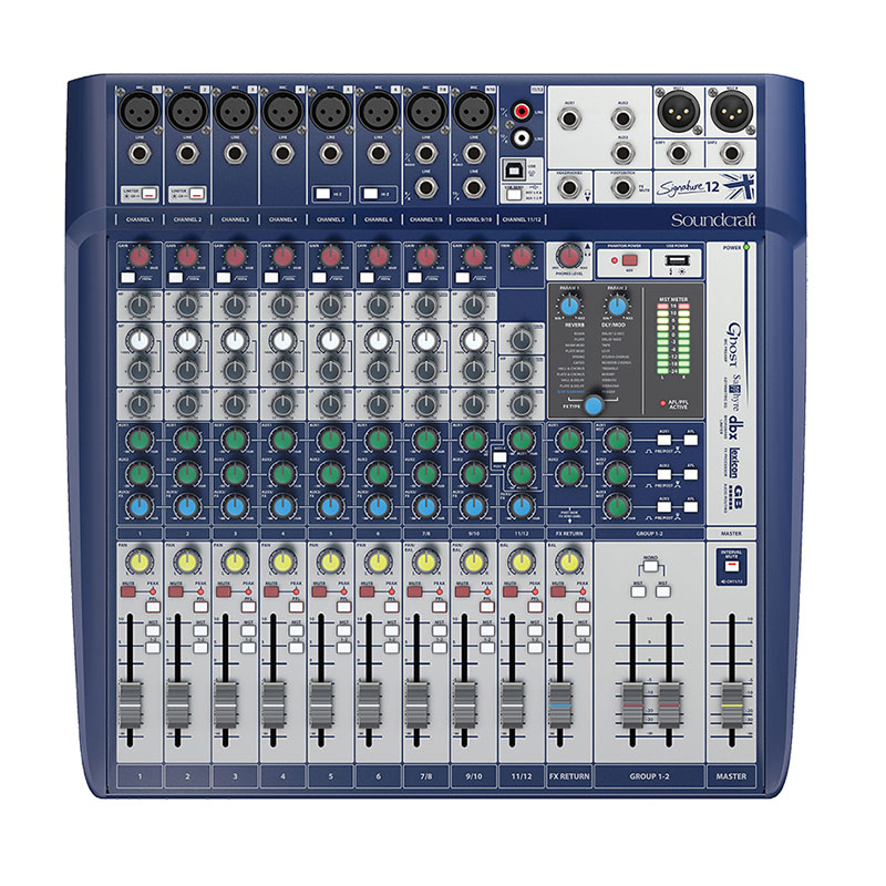 Mixer Soundcraft Signature 12, 16 Kênh, Analog