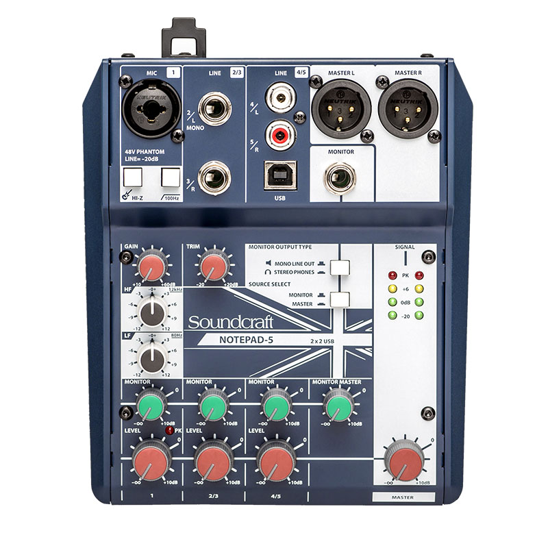 Bàn Mixer Soundcraft Notepad 5FX, 3 input, 1 output, Analog