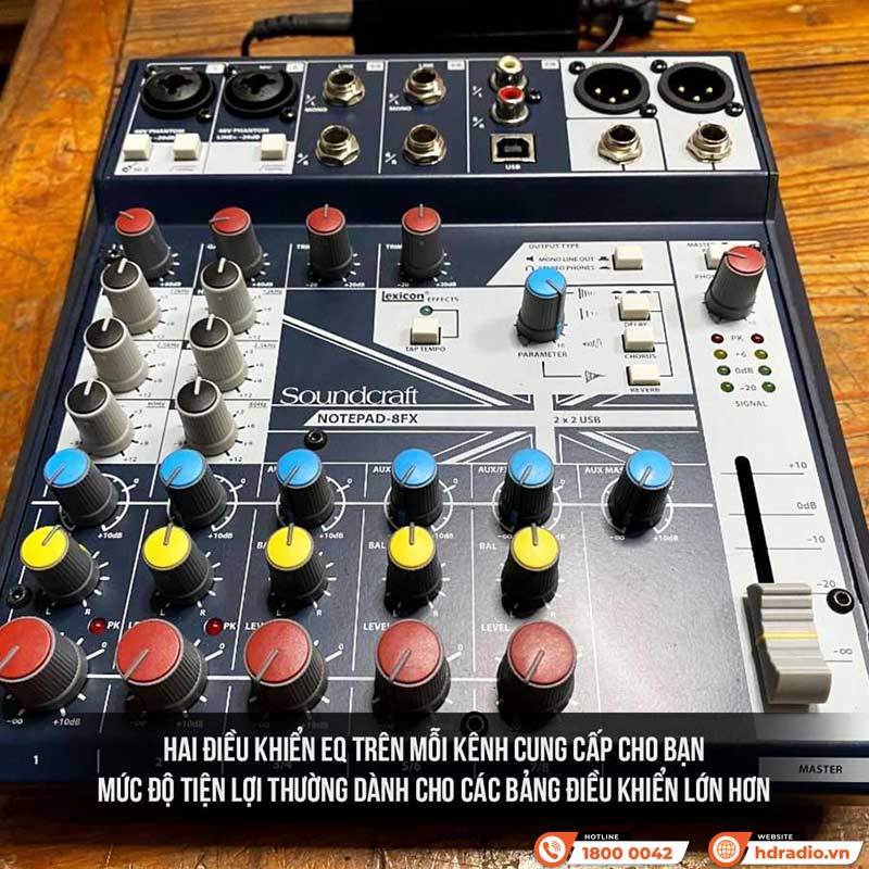 Bàn Mixer Soundcraft Notepad 8FX, 6 input, 2 output, Analog-4