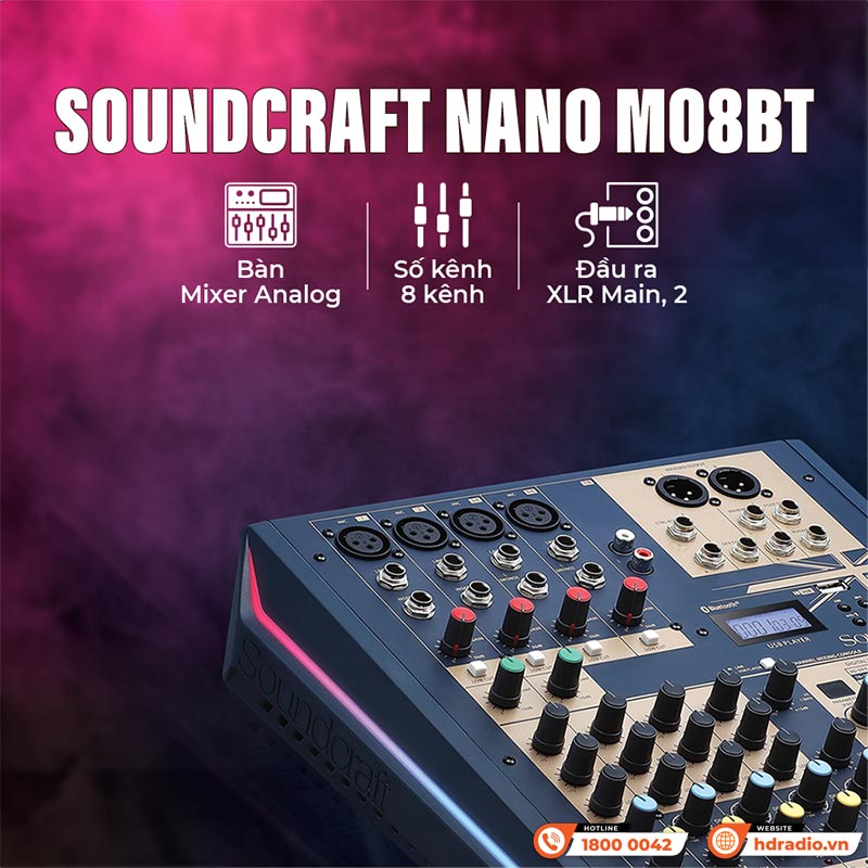 Mixer Soundcraft Nano M08BT 