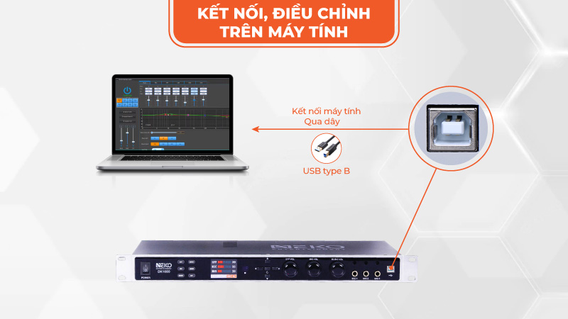 Kết nối dây điều chỉnh trên phần mềm máy tính