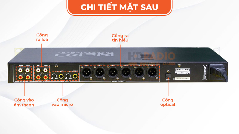 Các nút mặt sau vang Neko DK1000