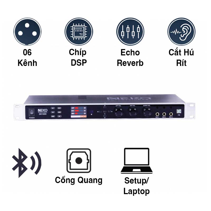 Vang Số NEKO DK1000, 6CH, Optical, Chống hú 98%