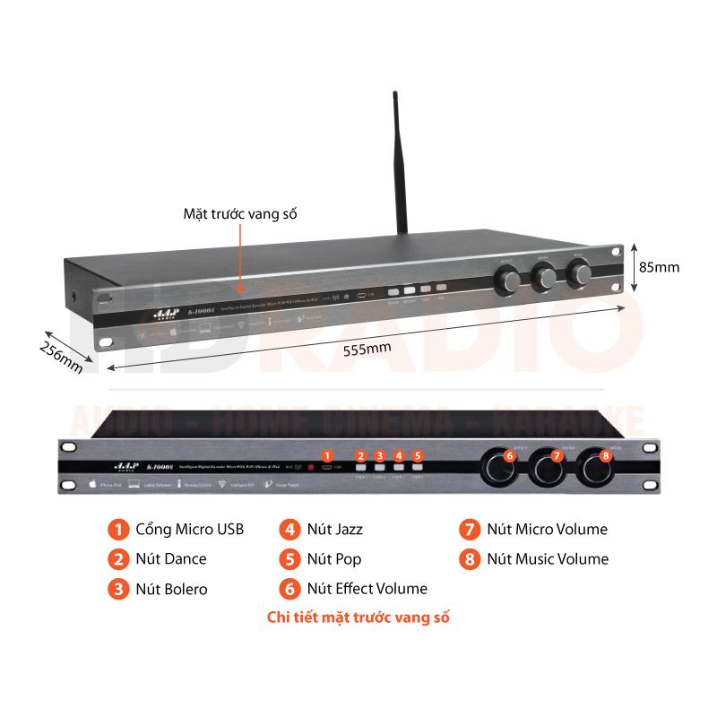 Chú thích Vang số AAP K1000II