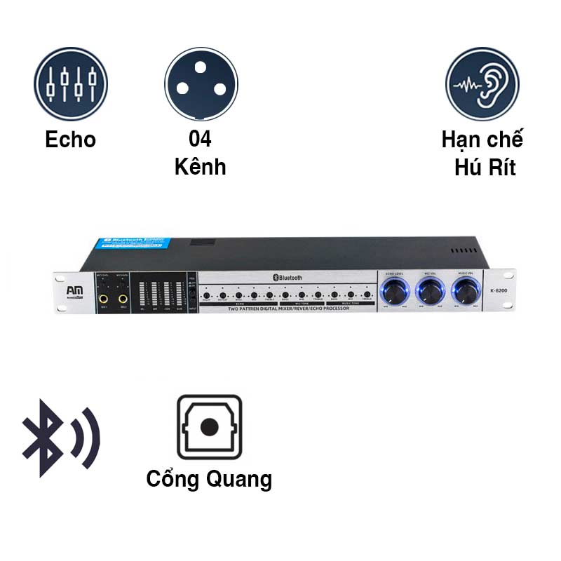 Vang cơ AM K8200, Bluetooth, Optical, Echo