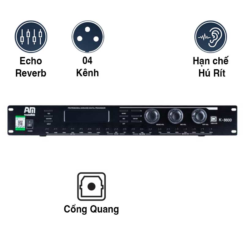 Vang Cơ AM K8600, Echo, Chống hú 98%