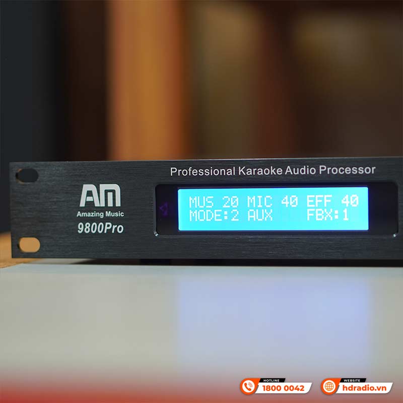 Vang số AM 9800 Pro, Chống Hú, Echo Reverb, Cổng Quang, ARC-6