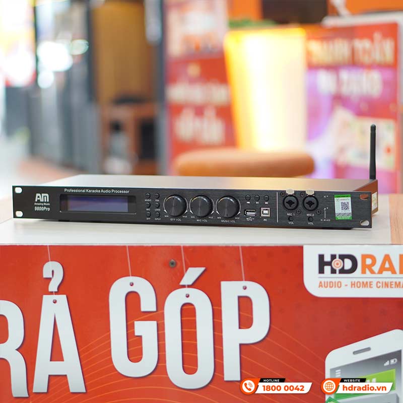Vang số AM 9800 Pro, Chống Hú, Echo Reverb, Cổng Quang, ARC-4