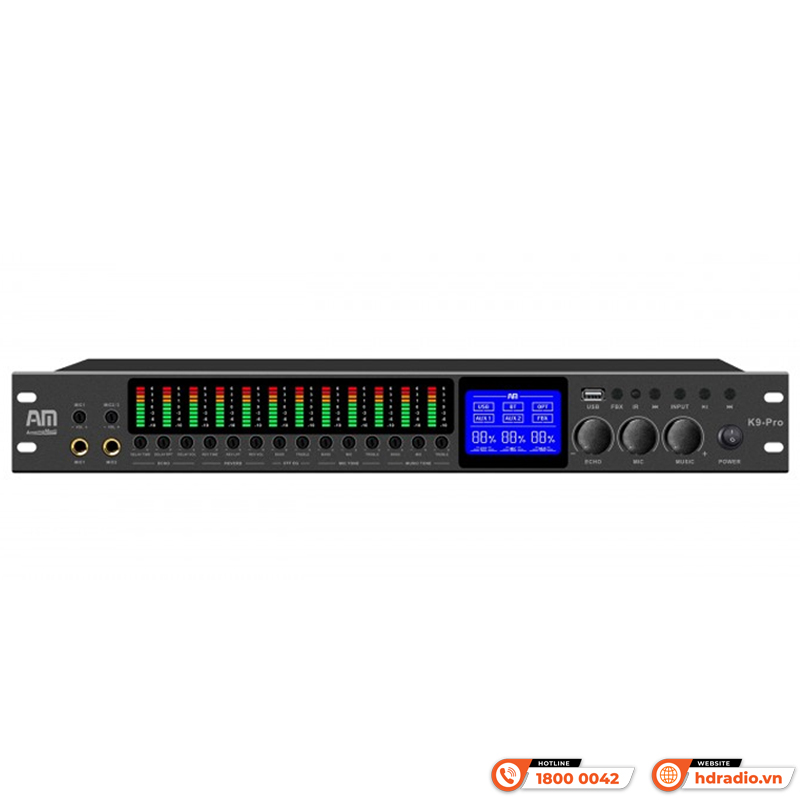 Vang cơ AM K9 Pro, FBX, Reverb, Echo, Bluetooth, USB, AUX, Optical-1