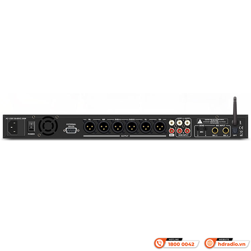 Vang số AM K999 Pro, Chống Hú Rít, SPD 64 bit, AV, Bluetooth, USB-1