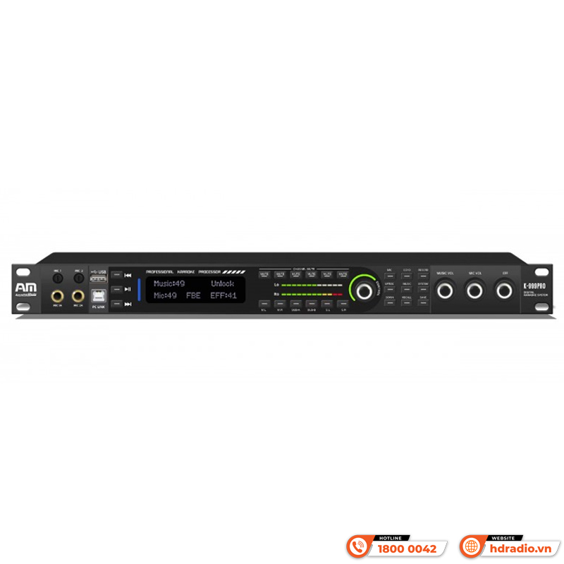 Vang số AM K999 Pro, Chống Hú Rít, SPD 64 bit, AV, Bluetooth, USB-2