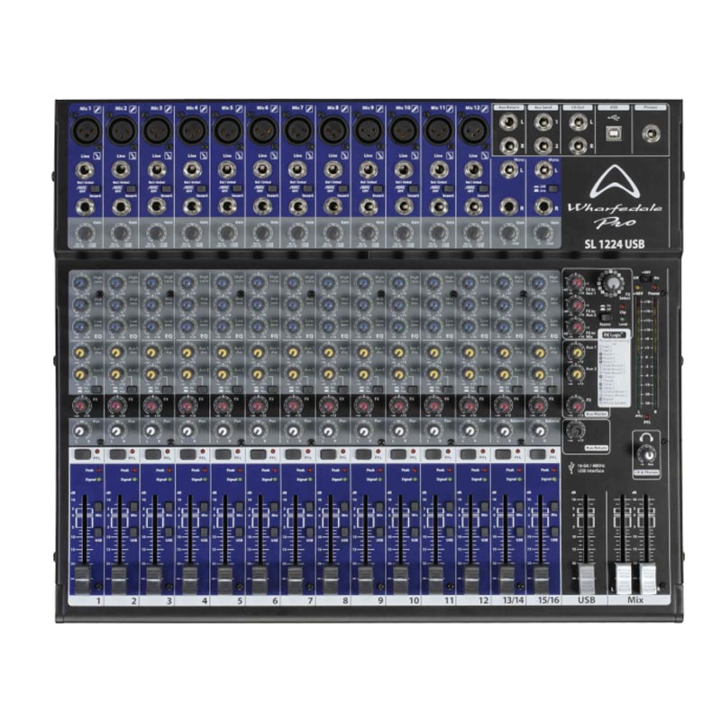 Bàn Mixer Wharfedale SL1224USB, 14 input, 4 output, Analog Bàn Mixer Wharfedale SL1224USB, 14 input, 4 output, Analog