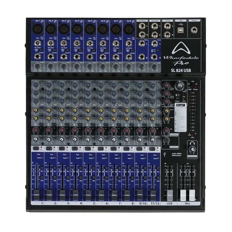 Bàn Mixer Wharfedale SL824USB, 12 Kênh, Analog