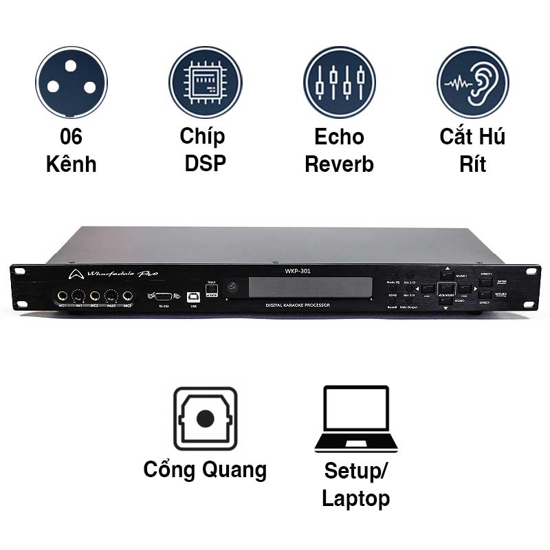 Vang số Wharfedale WKP301, Chống Hú Rít, 6CH, Optical