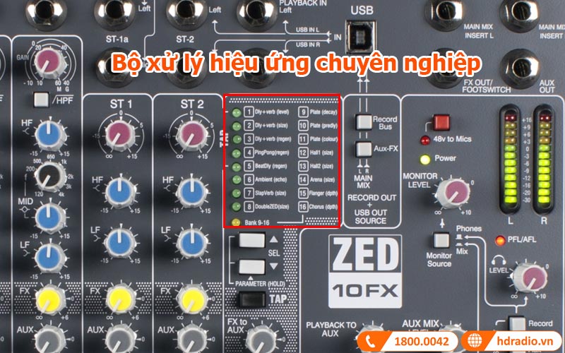 bo xu ly hieu ung ban mixer allen heath zed 10 fx