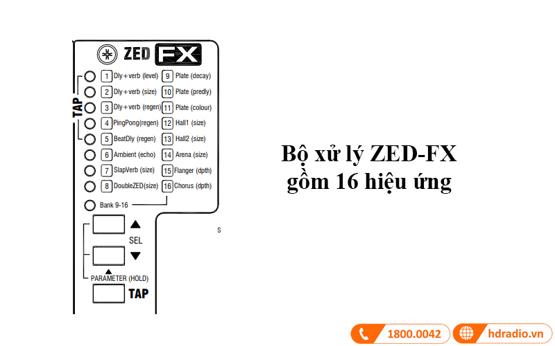 bo xu ly zed fx ban mixer allen heath zed 12fx