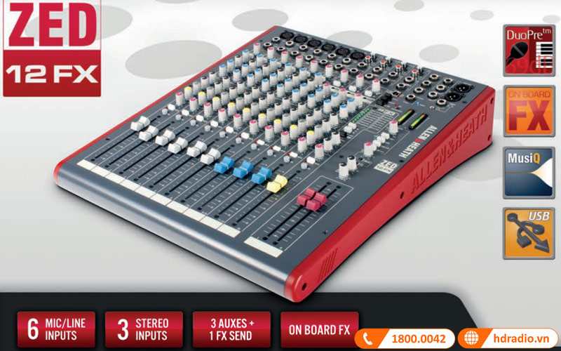 danh gia ban mixer allen heath zed 12fx