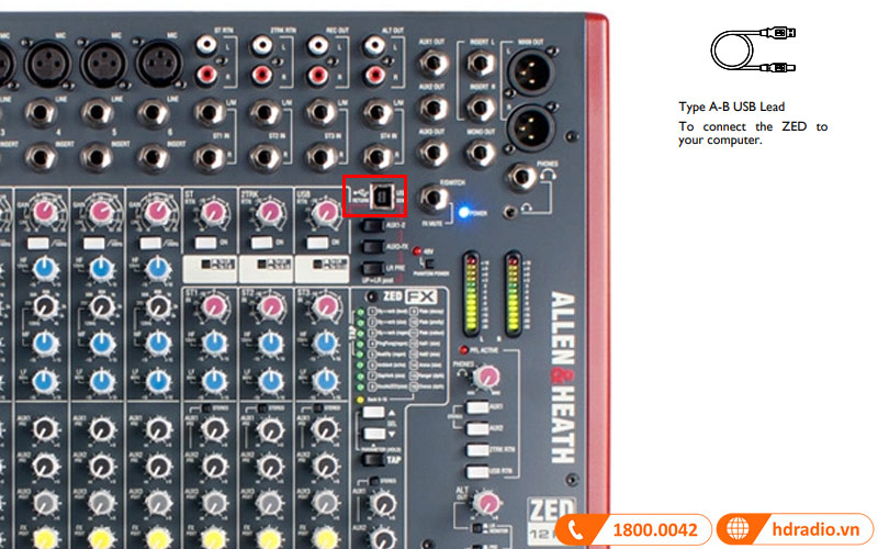 cong usb ban mixer allen heath zed 12fx
