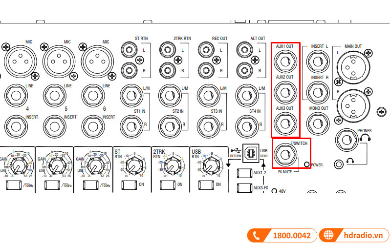 cong aux ban mixer allen heath zed 12fx