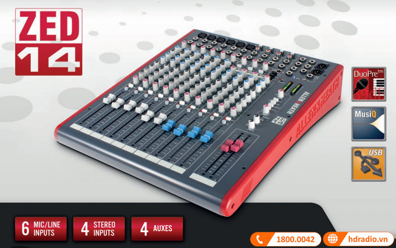 danh gia ban mixer Allen Heath ZED 1402
