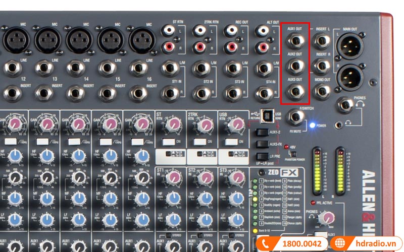 cong aux ban mixer allen heath zed 22fx