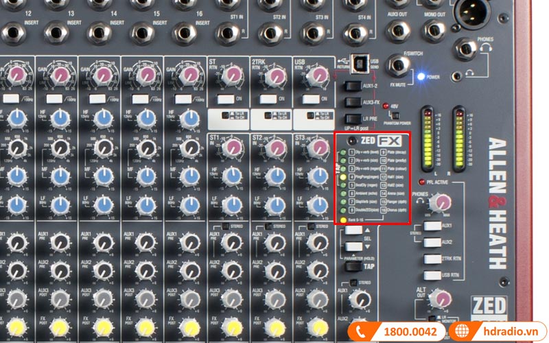 bo xu ly hieu ung mixer allen heath zed 22fx