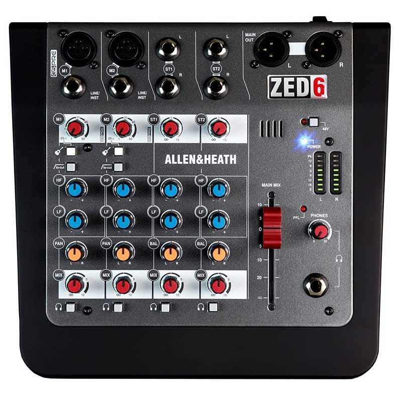 Mixer Allen & Heath ZED-6, analog mixer, 4 kênh