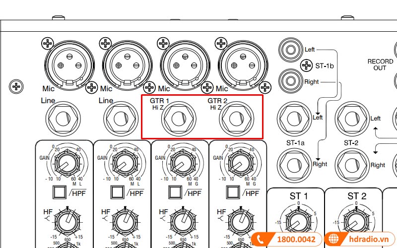 dau vao gtr/hiz ban mixer allen heath zed1002