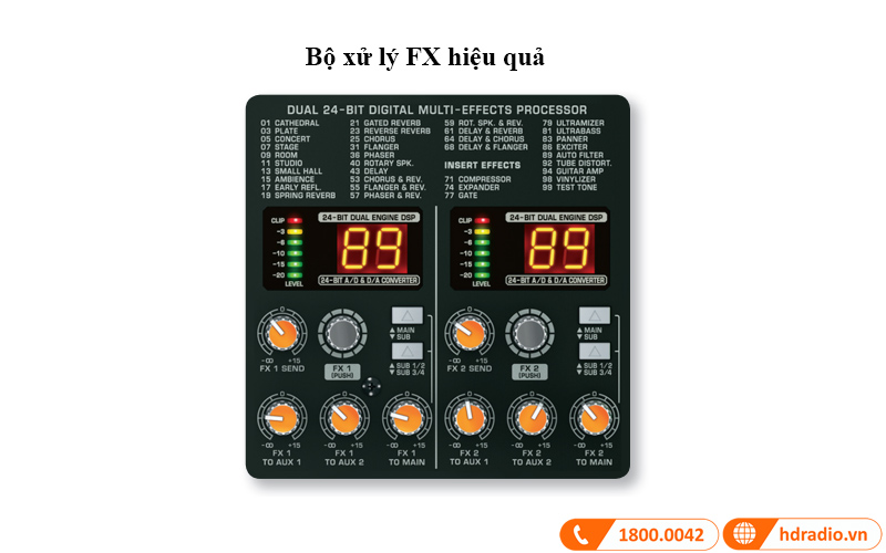 bo xu ly fx ban mixer Behringer SX3242FX bo xu ly fx ban mixer Behringer SX3242FX