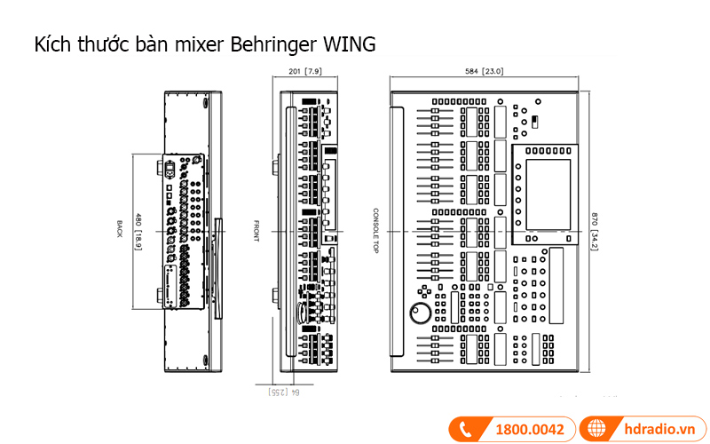 kich thuoc ban mixer Behringer Wing