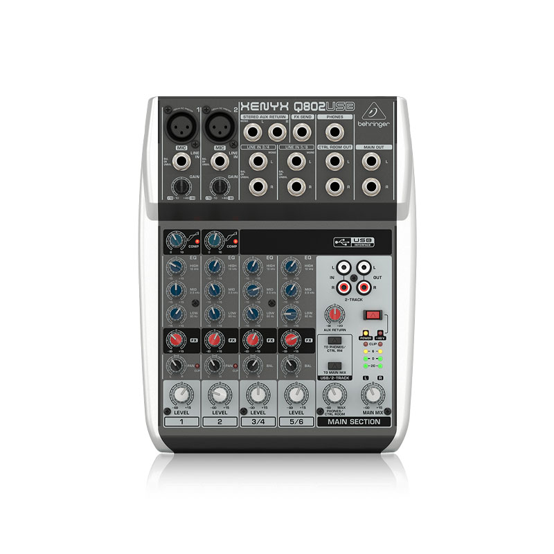 Bàn mixer Behringer Xenyx Q802USB, 2 Bus, 8 Đầu Vào