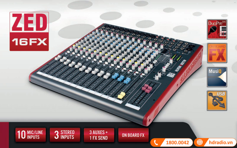 ban mixer allen heath zed 16fx
