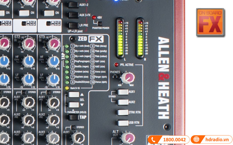 bo hieu ung ban mixer allen heath zed 16fx