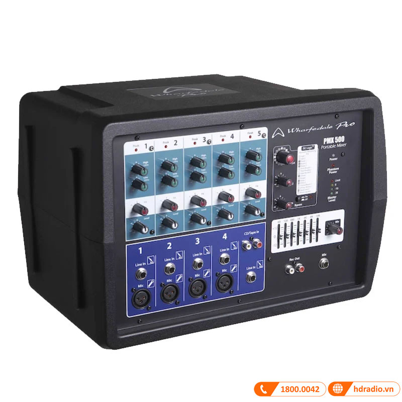 Mixer Wharfedale PMX 500, 5 kênh, EQ, USB-3