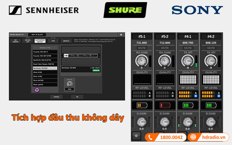 Đầu thu không dây tương thích Mixer Yamaha CS R5