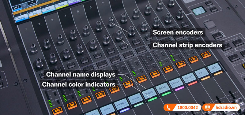 Nút mã hóa trên mixer yamaha csd r7