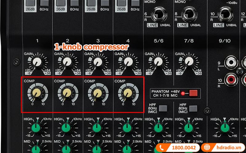 Bộ nén một núm Bàn Mixer Yamaha MG12X CV 