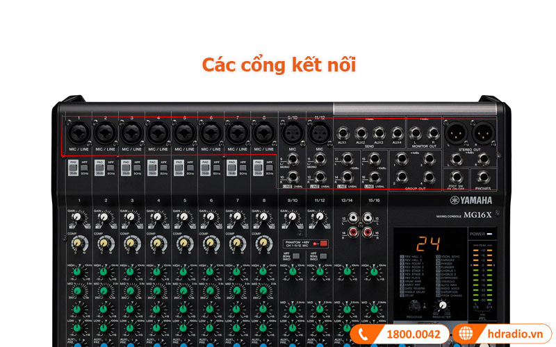Cổng kết nối Bàn Mixer Yamaha MG16X CV
