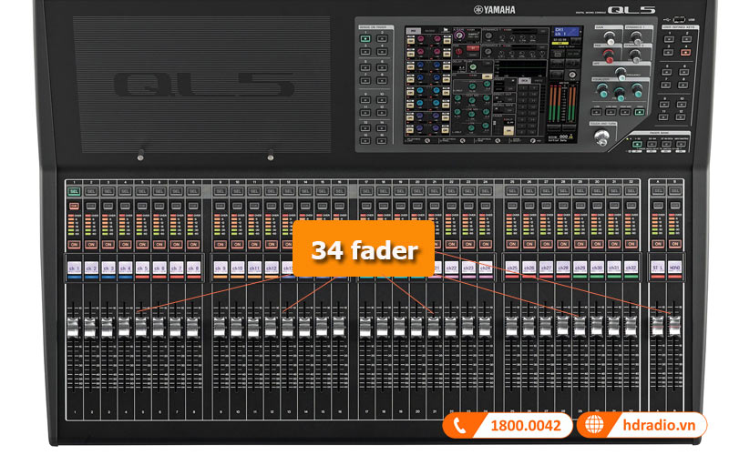Fader trên bàn mixer số Yamaha QL5