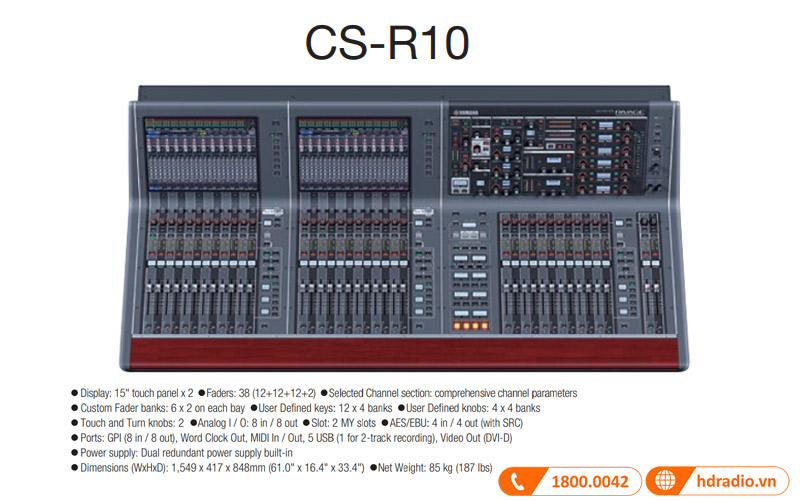 Giao diện Mixer Yamaha CS R10