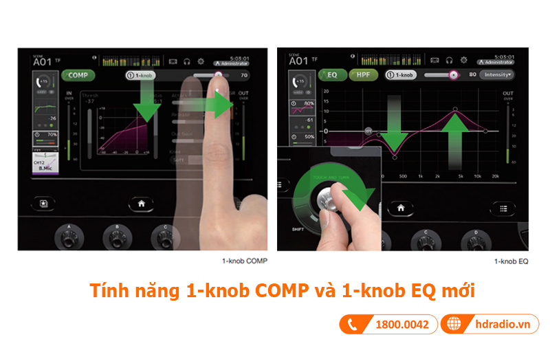 tính năng 1 knob all in one bàn mixer yamaha TF1